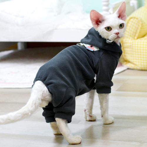MOORSPET德文无毛猫衣服四脚厚秋冬宠物英短小猫咪猫服装秋冬加厚