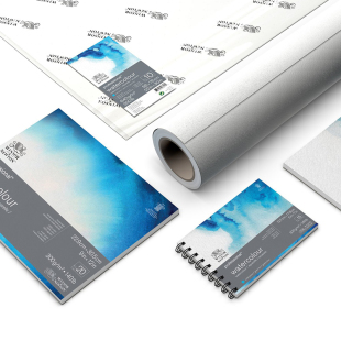 画印刷纸艺术家A5半对开300g640克水彩颜料细中粗纹画家水粉画 木浆水彩版 进口英国温莎牛顿专业级全棉经典 版