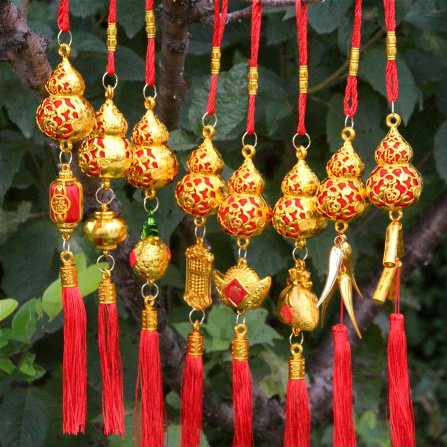 小红葫芦福袋菠萝凤梨盆景挂件