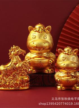 2026马年塑料镀金招财存钱罐