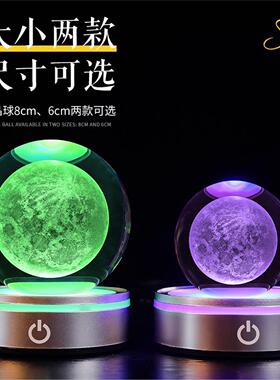 3D发光水晶球小夜灯USB电池