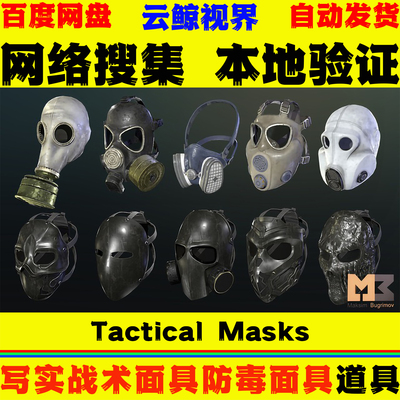 UE4.27+虚幻5 Tactical Masks 现代写实末日装备战术防毒面具模型