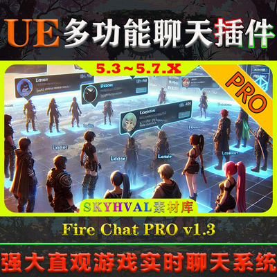 UE5.3.2-5.7.X虚幻插件 Fire Chat PRO 世界群组游戏实时聊天系统