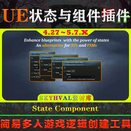 UE4.27～5.7虚幻插件 State Component Organize Any Game Logic