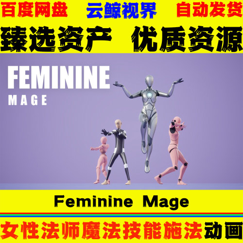 UE5虚幻4动画 Feminine Mage Motion Capture 女性法师施法动作