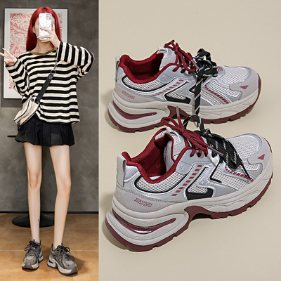 ins韩版新款老爹鞋女2026秋学生跑步运动厚底增高休闲街拍YS0821