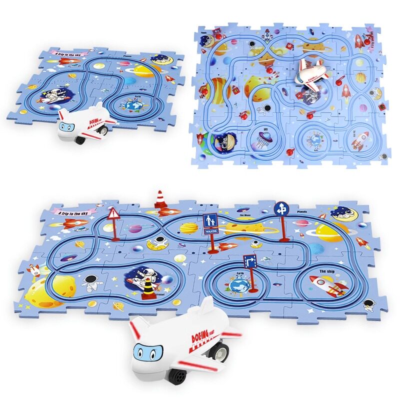 KIDS EDUCATIONAL ELECTRIC RAIL GLIDE CAR DIY PUZZLE RAIL CAR TRAIN 3 YEAR OLD BABY 2 LITTLE BOY 4 TOYS