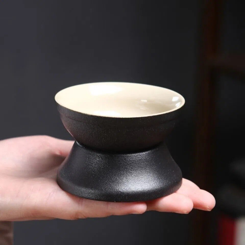 黑陶创意茶漏功夫茶具套装配件茶隔茶滤茶叶过滤器陶瓷不锈钢漏网