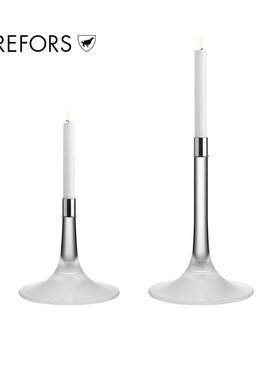 Orrefors进口水晶玻璃Cirrus欧式简约轻奢家用浪漫高脚蜡烛台摆件