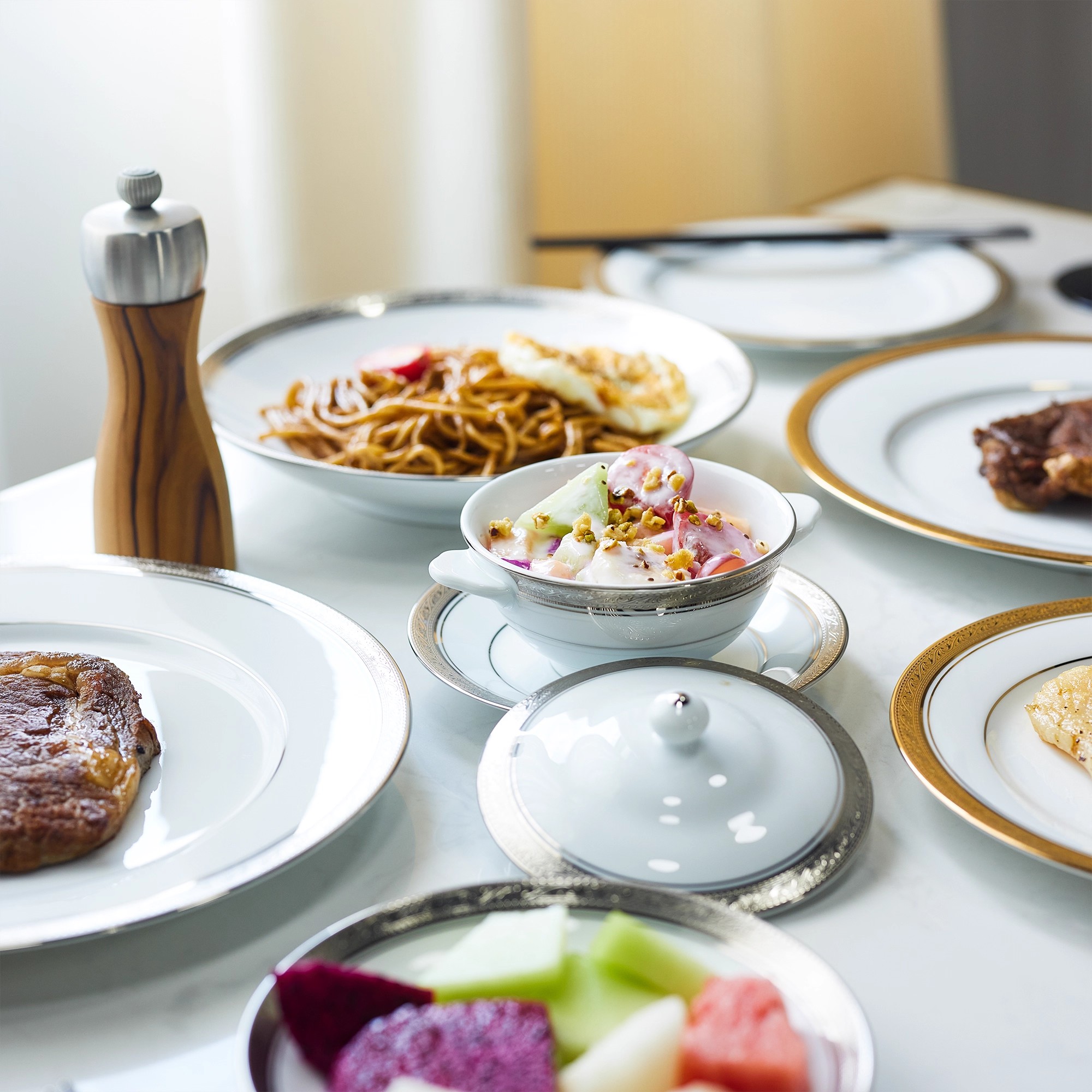 noritake则武欧式西餐牛排盘