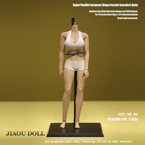 JIAOU DOLL欧美连脚大胸3代可动包胶素体模型人偶16女兵人JOQ-00E