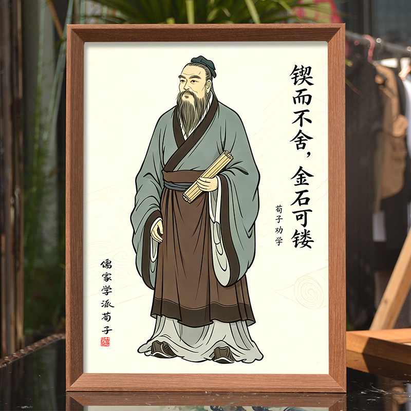 荀子劝学挂画古代圣贤画像图片