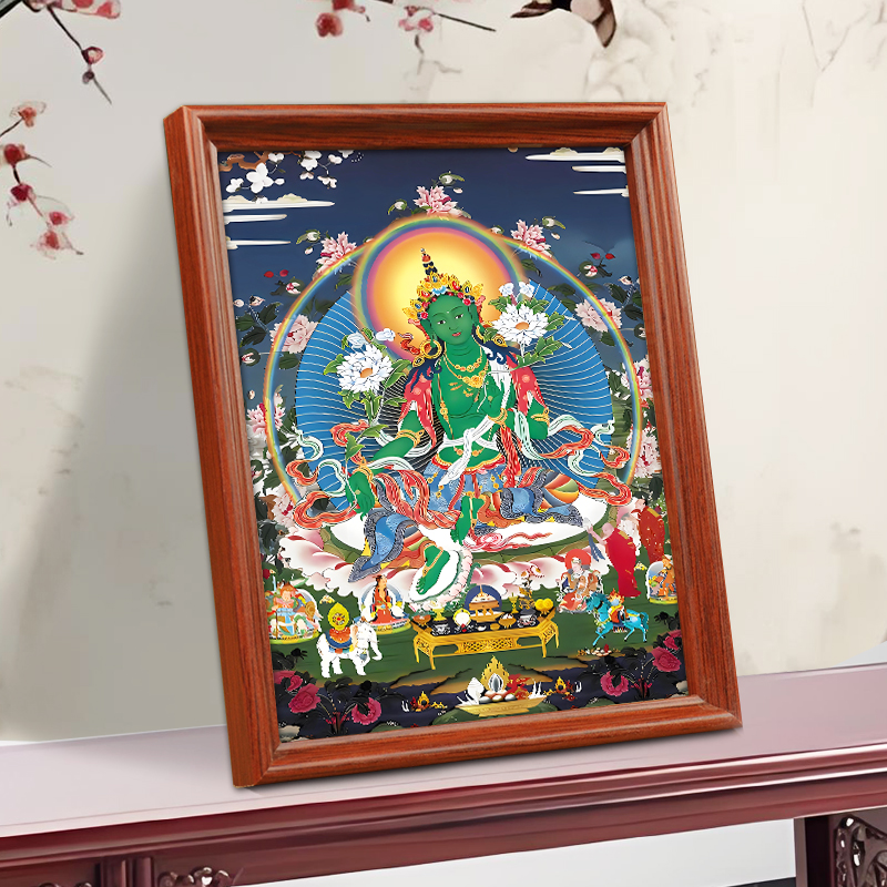 绿度母“佛像画像挂画唐卡