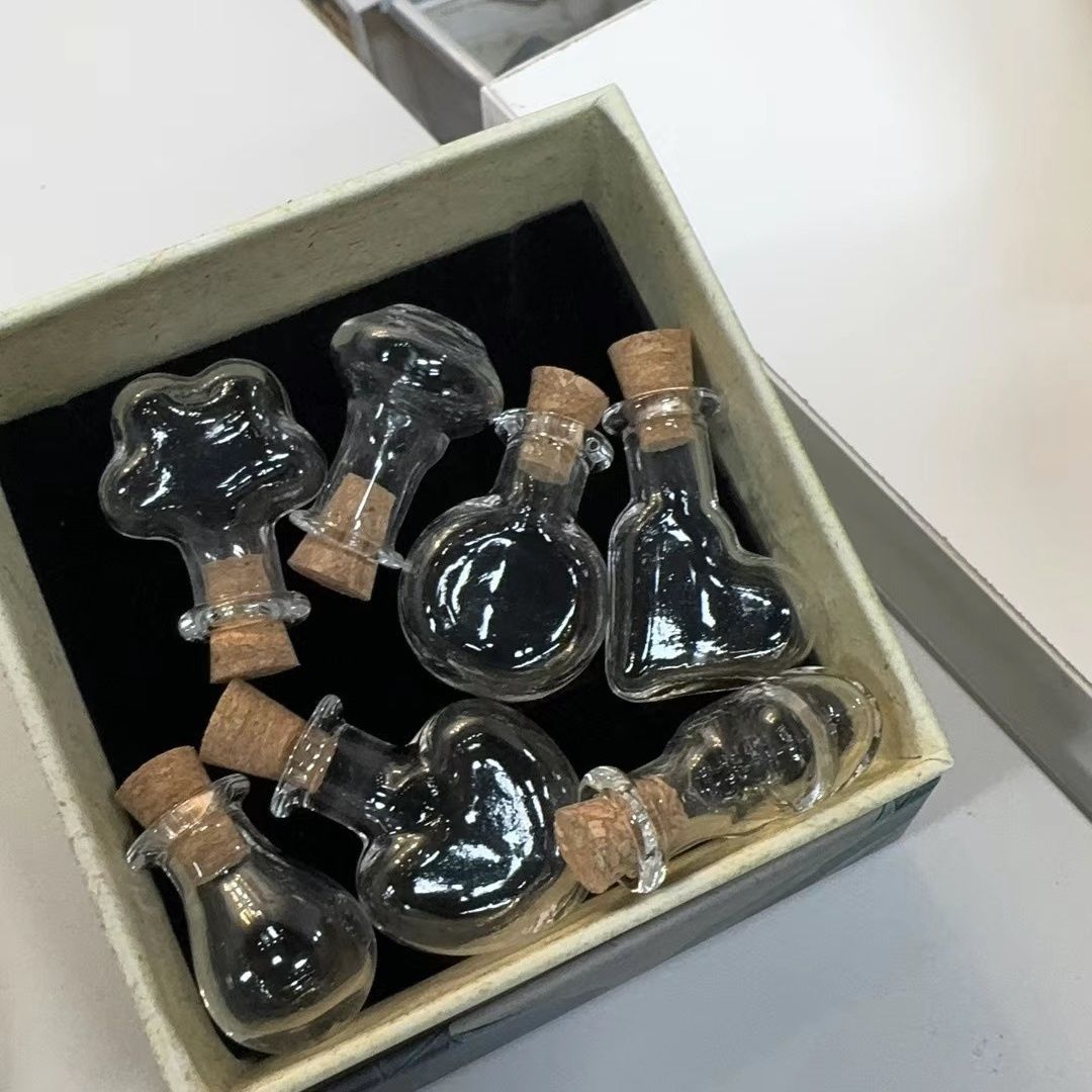 小号diy迷你瓶子玻璃异形许愿瓶漂流瓶挂件透明木塞玻璃瓶