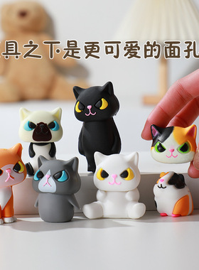 伪装猫咪头套桌面装饰摆件可爱解压治愈系车载玩偶公仔手办工艺品