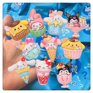 亮面甜品小动物盲袋 可爱diy奶油胶手机壳冰箱贴发夹饰品树脂配件