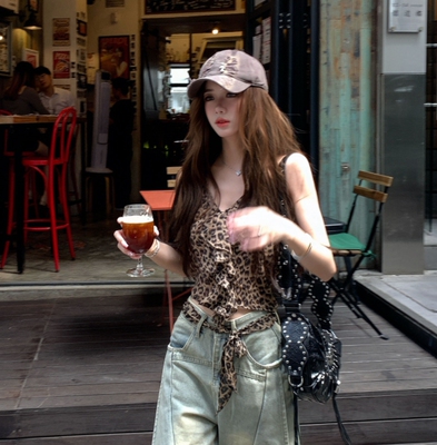 ooooo official official的新品喔豹纹oooooofficial性感辣妹露背