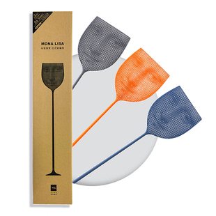 蓝色苍蝇拍蒙娜丽莎的笑脸创意摆件拍照道具艺术神器非电蚊拍