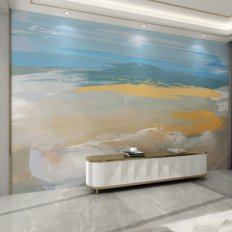 北欧抽象艺术涂鸦墙纸客厅电视背景墙壁纸2024年新款壁画卧室墙布