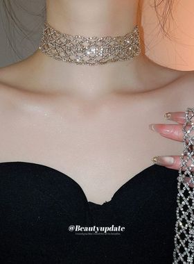 冷淡风镶钻镂空项链简约小众时尚