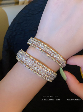 欧美夸张ins白色水晶串珠