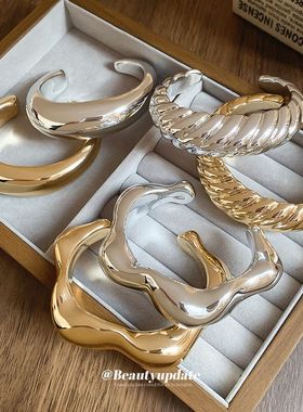 轻奢不规则开口手镯欧美小众个性