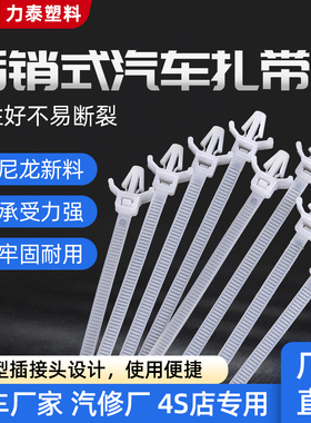 汽车专用插销式飞机头扎带自锁式线束固定卡扣白色尼龙箭头绑带