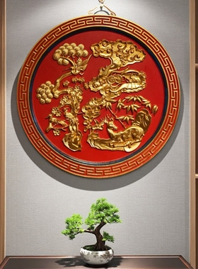 实木牌匾匾额制作匾挂屏设计摆件雕刻茶室书房茶室 福描金