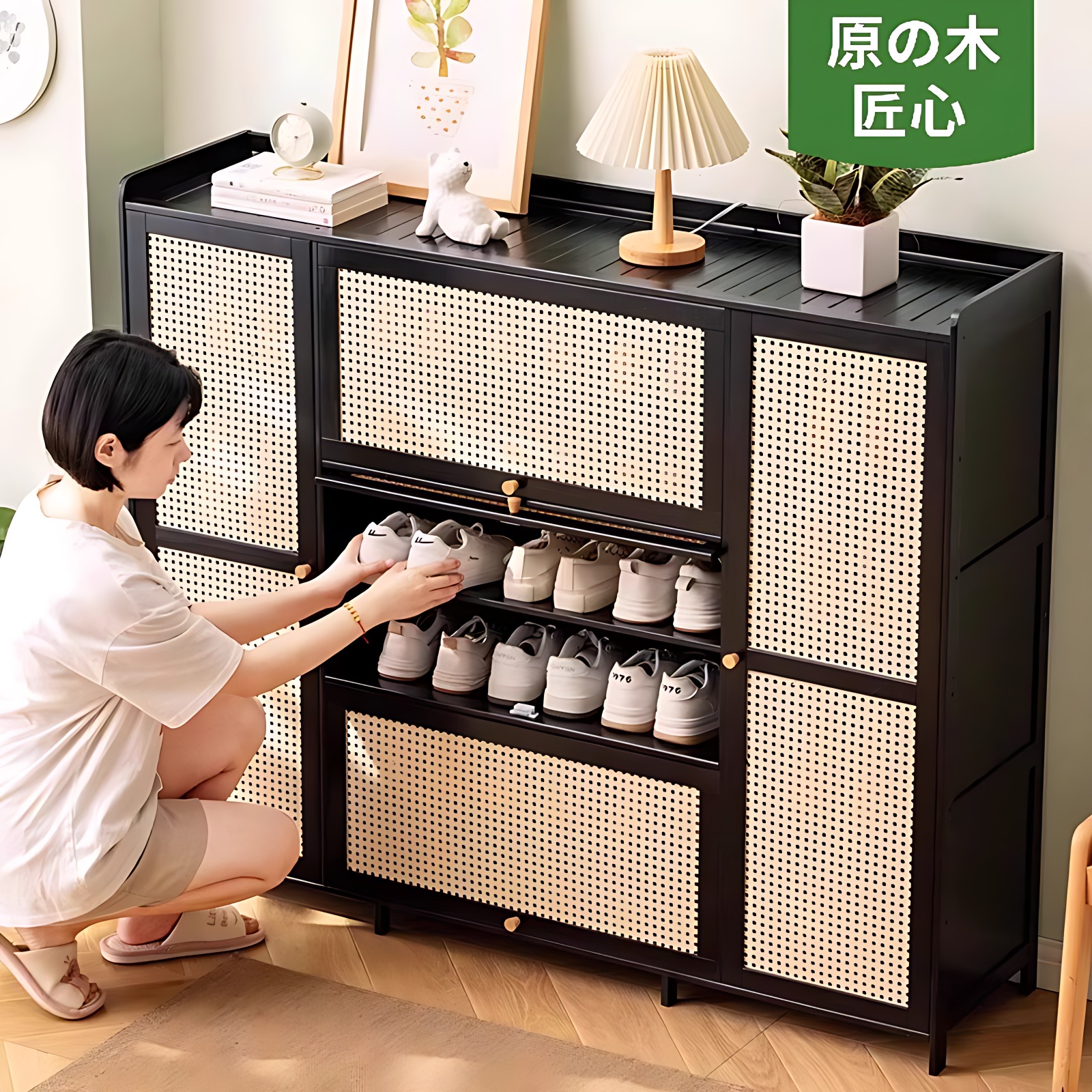 简易鞋架子鞋柜木制宿舍占地小放家门口多层防尘入门鞋架子收纳架