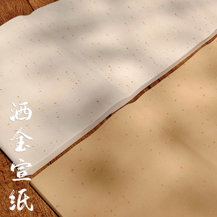 陌知铭加厚仿古宣纸四尺半生熟洒金练习书法纸空白纸初学者学生中楷大楷毛笔字作品纸六尺对开篆隶行草书专用