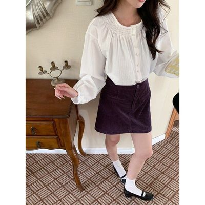 thMorning早秋新款复古条纹肌理