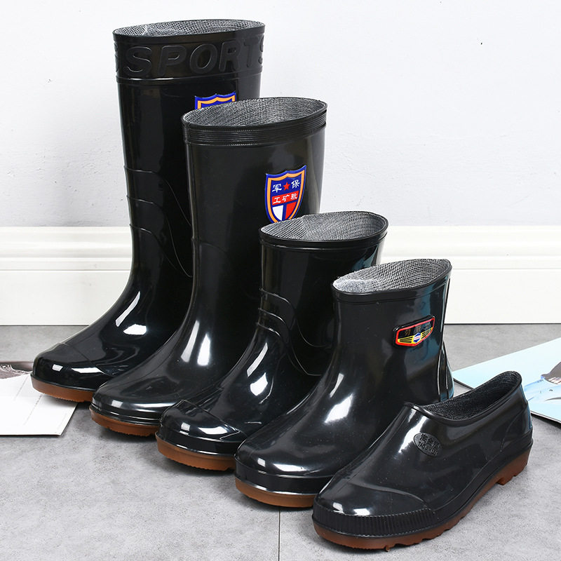 水鞋硅胶男防水防滑防臭雨鞋加绒加厚雨鞋男款短筒中筒防寒保暖外