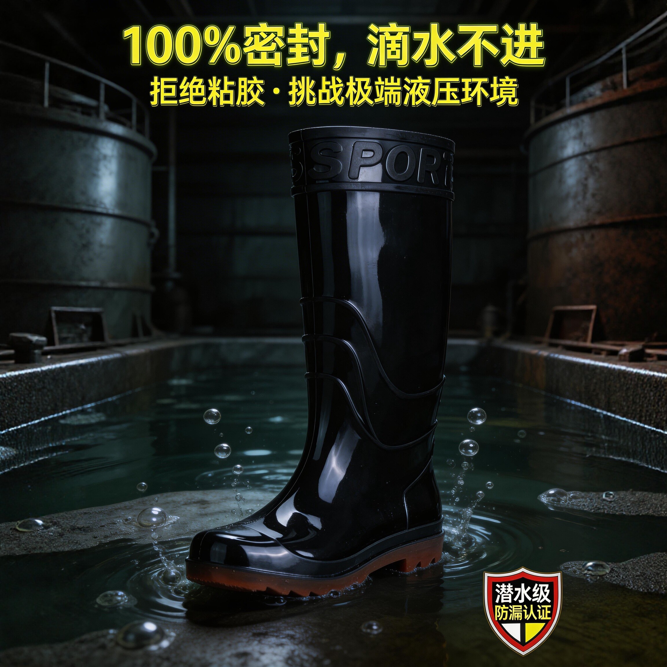 劳保雨鞋男牛筋底防水防滑防臭耐用耐磨工作水鞋雨靴男女耐油加厚