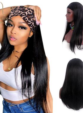 ea头带黑色h亚马逊dba假发弹力女士wig非洲nd长直发假发发带