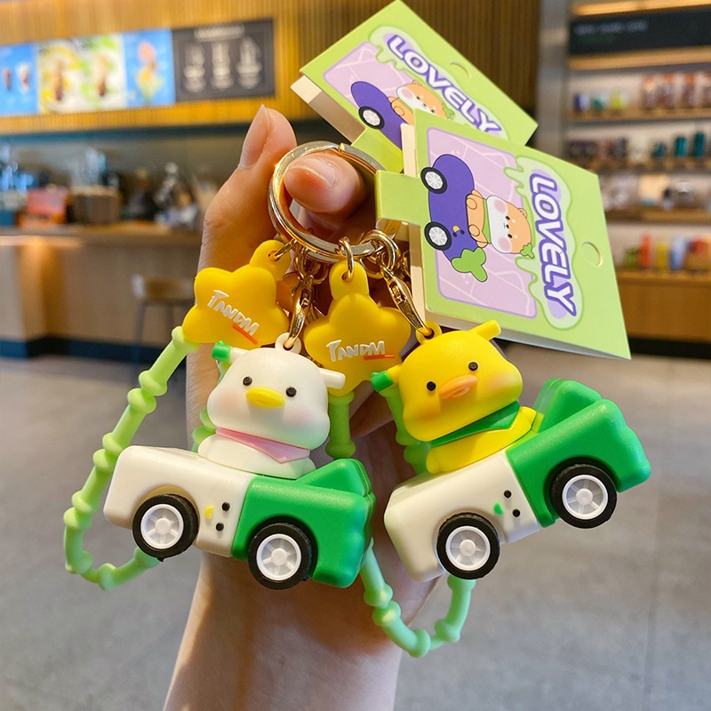 卡通食物车车钥匙扣可爱情侣配饰创意回力柴犬小车玩具趣味包挂件