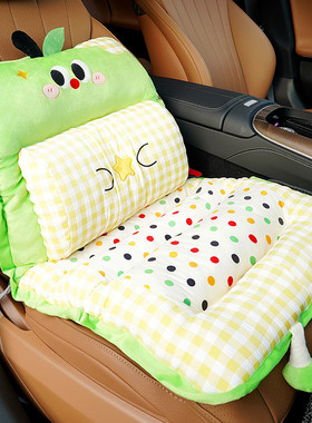 冬季卡通加厚连体坐垫车载办公室久坐椅子靠背一体腰托垫子可拆洗