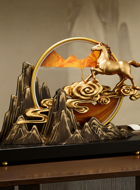 马到成功流沙画摆件家居客厅轻奢高档酒柜装饰办公室开业乔迁礼物