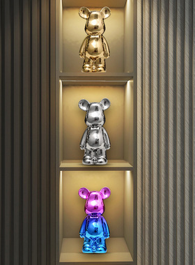 暴力熊网红摆件客厅电视酒柜装饰品搬家送礼乔迁礼物潮玩白瓷家居