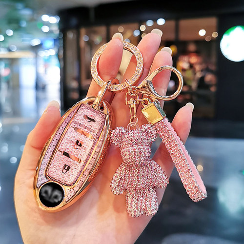 英菲尼迪高档钻石纹精致车钥匙套