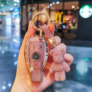 适用奔驰C200L钥匙套C级E180L扣GLK300壳GLC260全包GLE车CLA女GLA