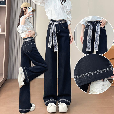 梨形阔腿牛仔裤女2025冬