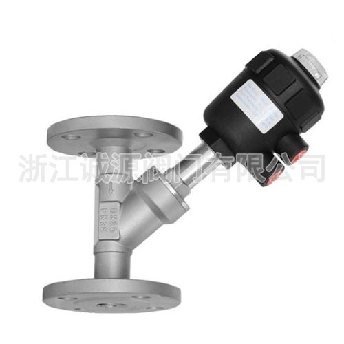 气动法兰角座阀JZ645F-16P高温蒸汽法兰Y型不锈钢气动角座阀