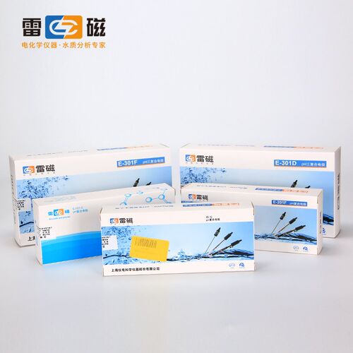 上海雷磁pH复合电极E-201-C E-301-F型65-1-C可充实验室ph计探头