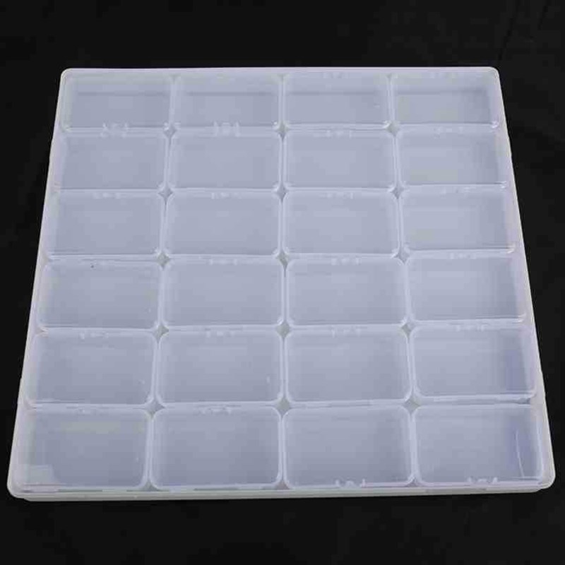 透明塑料24格首饰收纳盒 电子元件配件盒分类格子饰品盒小零件盒
