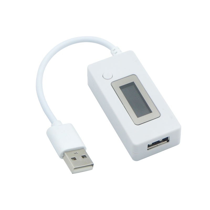 白色USbB电流电压电池容量测试仪表充电宝手机充电负载放电监测器