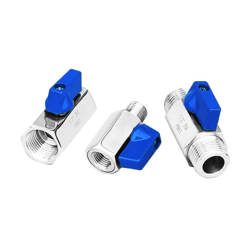 304/316不锈钢迷你小球阀气动阀门开关内/外丝4分2分