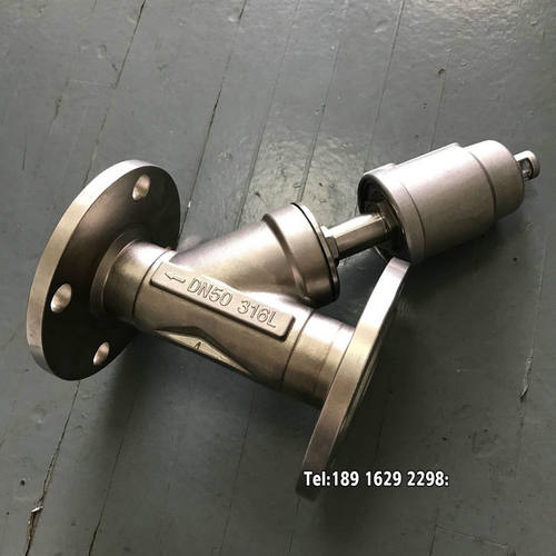 气动法兰角座阀DN25高温蒸汽空气304Y型316蒸汽气控截止切断Y641F