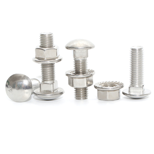 M6M8M10M12 304不锈钢桥架螺丝马车螺栓螺母半圆头方颈扁头货架