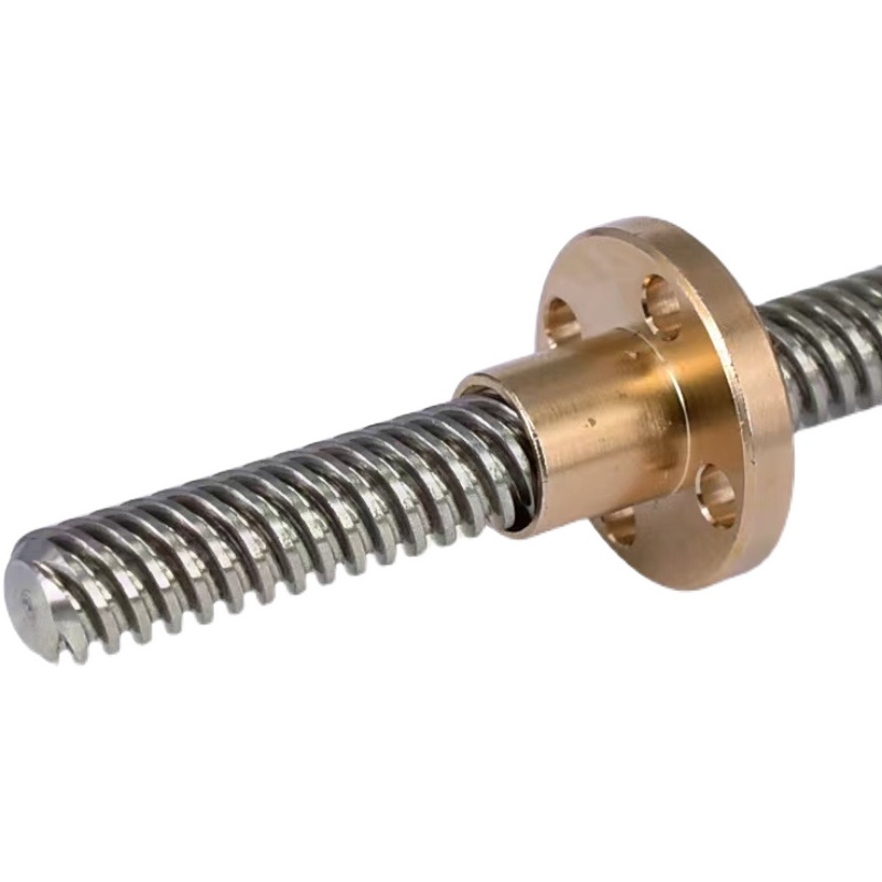 T型T8步进电机丝杆3nD打印机梯形丝杠300mm长度配螺母导程2MM直径