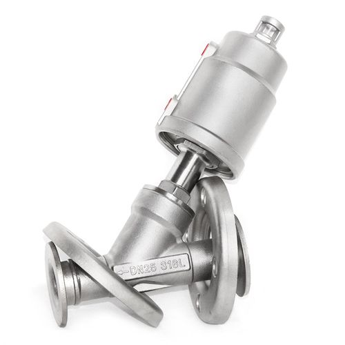 304不锈钢高温蒸气耐腐蚀活动法兰气动角座阀  厂家直销dn15